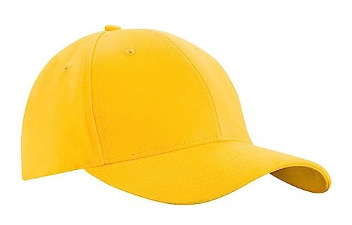 Herren Baseball Cap Kappe Baseball Cap Mütze Hut 100% Baumwolle Schirmkappe 6P (Gelb - Schnalle)