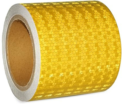 XFXIA Reflektierendes Klebeband Gelb 10m x 15cm Wasserdicht Reflektorband Selbstklebend Warnklebeband Sicherheitsband-Conspicuous Warning Tape für Fahrzeuge,Autos,Anhänger,Boote