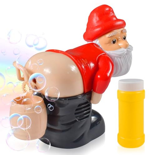 Weihnachtsmann Seifenblasenmaschine,Seifenblasenmaschine Kinder,Seifenblasen Hochzeit,Seifenblasen flüssigkeit, mit Lichtern und abschaltbarem Sound