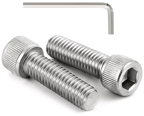 Dayalo 50 viti a testa cilindrica, M5 x 30, viti a testa cilindrica con esagono incassato, viti a testa piatta, in acciaio inox A2 V2A, filettatura completa, viti a esagono incassato con chiave