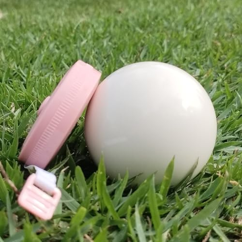 DONZWIYES Pallino Ball Replacement for Bocce and Boule Game, Tournament Quality 2.24 In/57 mm White Bocce Pallino Ball Replacement - Including Red Measuring Rope