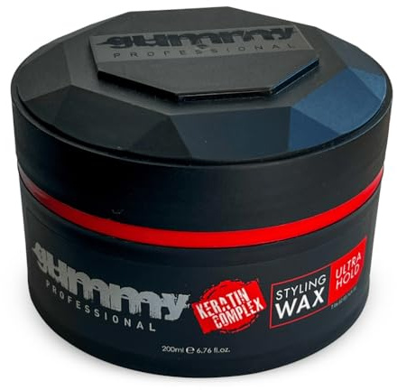 Gummy Professional Hair Styling Wax – Strong Hold Hair Wax with Keratin Complex Strengthens and Adds Radiant Finish – Water-Based Grooming for Messy, Spiky, Textured Styles – 200 ml