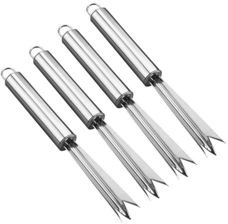 CHICAMPERA 4piezas Cuchillos y Tenedores Para Piña De Acero Inoxidable Pelador y Removedor De Ojos Para Fruta Práctico y Fácil De Usar Cocina Doméstica y Actividades Al Aire