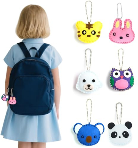 COYUN 6pcs Kits Couture En Feutre Animal, Kit de Couture pour Enfants, Arts Et Artisanat pour Débutants, Kit De Bricolage en Feutre, Jouets à Coudre DIY, Kits De Couture pour Débutants pour Enfant