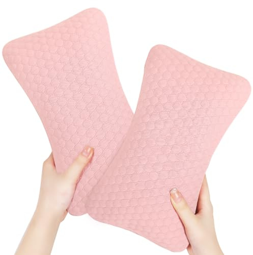 Blublu Park Mini-Kissen zum Schlafen, 11x7 kleines nickerchen Kissen für Kleinkinder, Nacken, Handgelenk, Lendenwirbelsäule und Knie, Haustierkissen(Rosa - 2 Stück)