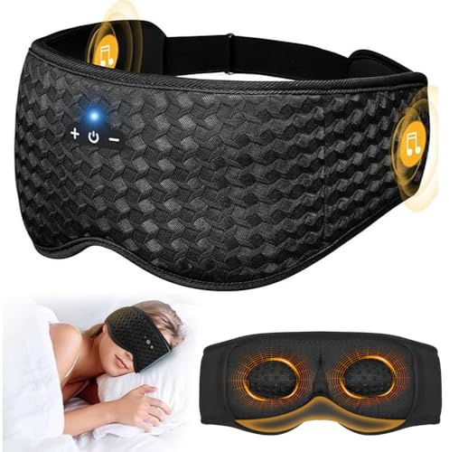 Masque de Sommeil avec Écouteur Bluetooth 5.4, 3D Masque de Nuit sans Fil Casque Anti Bruit pour Dormir, Bandeau Bluetooth Sommeil Casque pour Femme Homme Relaxante Voyage Meditation Yoga