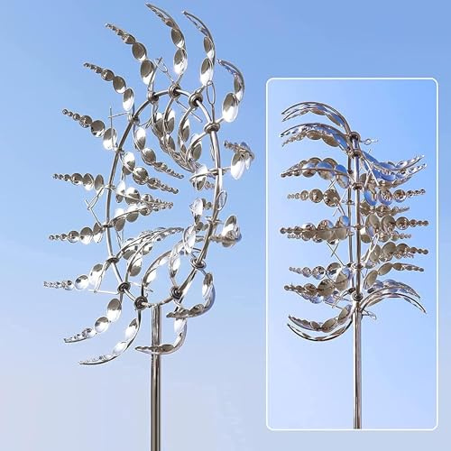 Mulino a vento in Metallo unico 3D Sculture Magiche Uniche di Mulini a Vento in Metallo per Terrazze all'aperto Cortile Prato Decorazione del giardino Ornamento