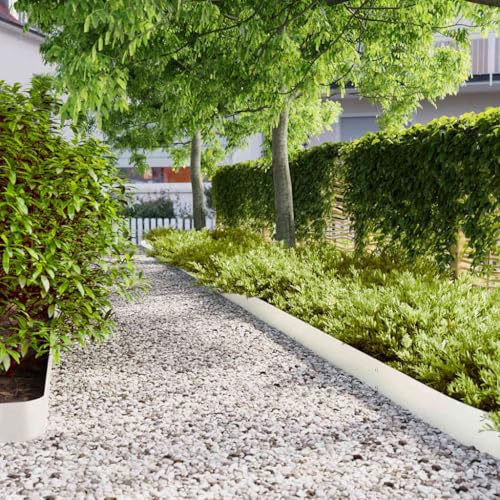 Lumanois Bordes para césped 50 uds Acero Laminado frío Blanca 15x103 cm,Bricolaje,Vallas de jardín,Ribetes y Bordes para jardín,31.6kg-860149