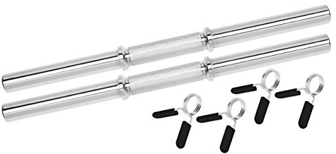 Bad Company Chrom Kurzhantelstange mit glatten Auflageflächen inkl. Federverschlüssen 30/31 mm I 2 Stück - 51 cm Hantelstange