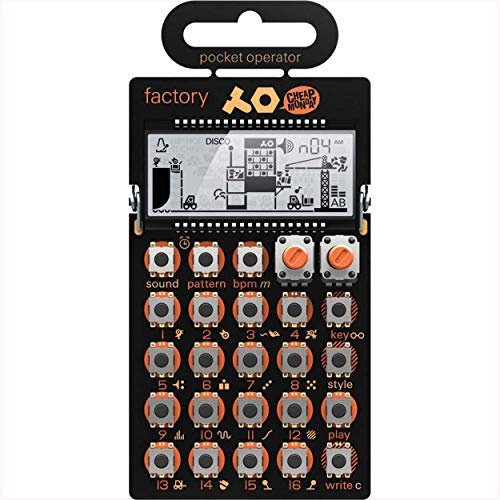 Teenage Engineering PO-16 Factory - Lead Synthesizer Pocket Operator (16 Step Sequenzer, Micro Drum Machine, 16 Effekte, Lautsprecher, Line In/Out, LCD-Display)