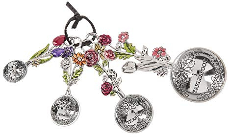 Ganz 4-Piece Measuring Spoons Set - Colorful Flower Bouquet
