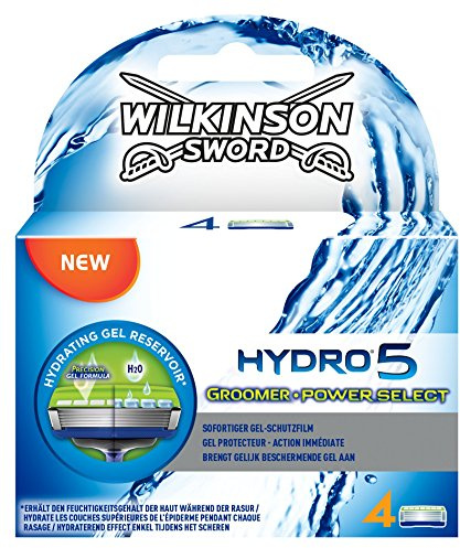 Wilkinson Sword Hydro 5 Groomer und Power Select Rasierklingen, 4 Stück