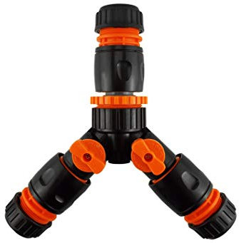 3 Way Garden Hose/Irrigation Pipe Splitter/Diverter with Flow Control valves,(Valve+3X Universal Hose connectors) for use with 1/2 Pipe