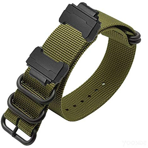YOOSIDE Armband für Casio G-Shock, Gewebtes Nylon Uhrenarmbänder mit Edelstahlschnalle Ersatzarmband für Casio G-Shock DW5600/DW-6900,GW-M5610/GW-5000 5035 (Grün)