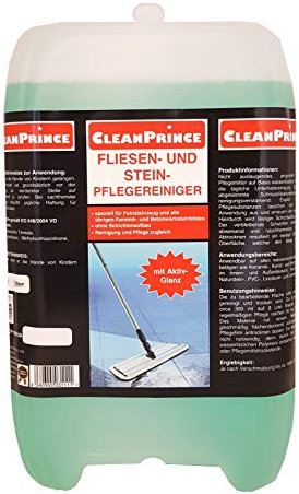 CleanPrince Limpiador de azulejos y piedra, 10 litros, limpiador de azulejos, limpiador de piedra, limpiador de suelos, mármol, granito, gres porcelánico, baldosas, etc.