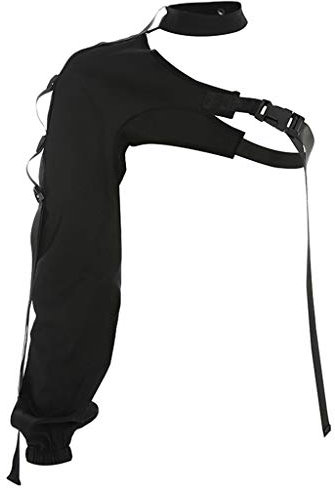 WOWOWO Damen EIN-Schulter reflektierend, Oben kurz, Halsband, unregelmäßige Schnalle, T-Shirt, Schultererhöhung