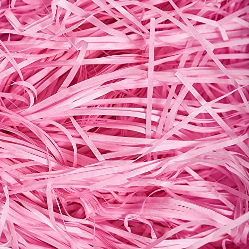 500g Papier Déchiqueté Rose, Doux Frisure pour Emballage, Idéal Papier Remplissage pour Boite Cadeau, Colis et Paniers