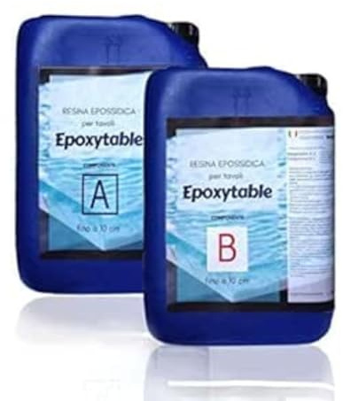 Resin Pro® EPOXYTABLE 10 Resina Epossidica per Colate fino a 10 cm, Ideale per Tavoli in Legno, Grandi Colate, Opere Artistiche senza Bolle - 100% Made in Italy (1,25 Kg)