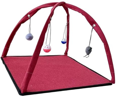 Folpus Tente Pliable pour Maison de Chat, lit de Jeu pour Animaux de Compagnie, Tapis de Jeu pour Petits Chiens d'intérieur, Rouge