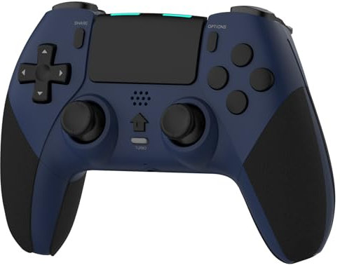 REKBOO Controller per PS4 Wireless con Microfono, Doppia Vibrazione, Giroscopio a Sei Assi, Macro, Turbo, Touch Screen, Batteria 800mah