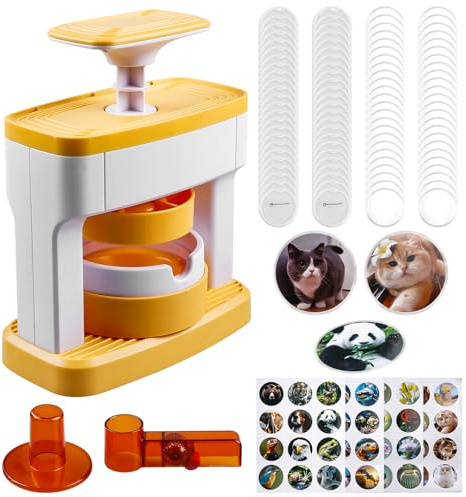 98 unidades de insignias para botones, 55 mm, máquina de prensa con 48 patrones y insignias, cortador circular, regalo para niños y manualidades