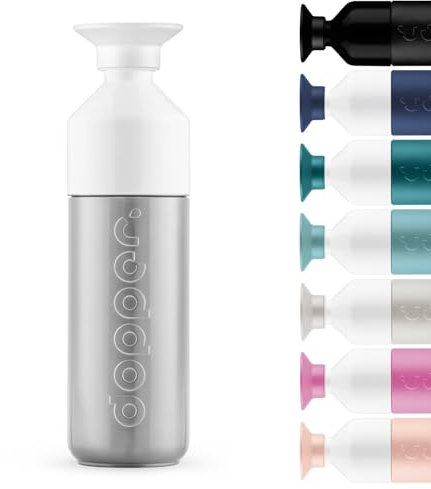 Dopper Insulated 580ml Thermosflasche Silver - Doppelwandig, auslaufsicher, hält 24h kalt/9h heiß - Edelstahl Trinkflasche - Thermobecher - Kaffeebecher - Wasser, Tee