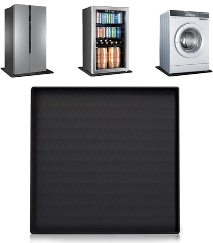 Tappetino Sotto Lavatrice, 60 x 60 cm Tappetino Professionale in Silicone a Prova di Perdite per Frigorifero, Leggero, Facile da Pulire, per Frigorifero e Lavatrice