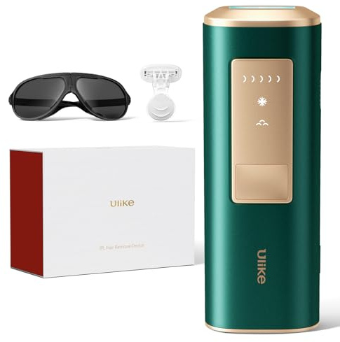 IPL Hair Removal, Ulike Air 2 Patented Sapphire Ice Cooling Technology Hair Removal Device for Truely Painless Hair Removal, from Face to Toes IPL Hair Remover for Women, Dark Green