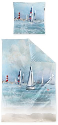 Irisette Mako-Satin Bettwäsche Wave 8652 blau