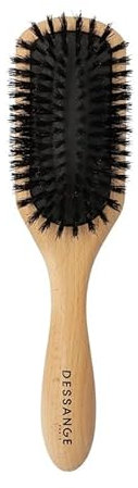 DESSANGE – Brosse plate poils de sanglier & coussin souple – Brillance naturelle, confort cuir chevelu – Tous types de cheveux
