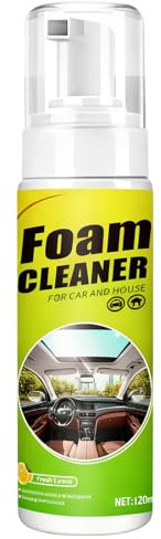 Detergente multiuso in schiuma, 120 ml, detergente per auto, per restaurare il sapone, spray portatile, per sedili in pelle, tappeti, finestre, pneumatici, camion, camper e auto