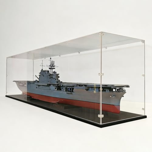 Vitrine Acrylique Vitrine Extra Large en Acrylique (60, 70 ou 80 cm), Protection UV, pour Maquettes et Objets Collection, Meuble Rangement à Monter Soi-même(65x30x30cm/26x12x12in)