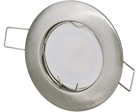 Einbaustrahler Lorenz mit GU10 5W LED warmweiß 3000K 410Lumen, entspricht 40Watt Lichtleistung, 230Volt Einbauleuchte Einbauspot Deckenspot Set rostfrei