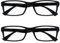 OPULIZE The Reading Glasses Company Black Readers Value 2 Pack Mens Womens UVR2092BK +2.50