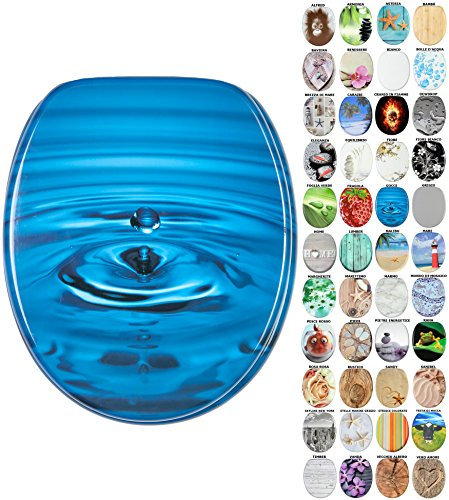 Sanilo Sedile WC con chiusura ammortizzata, grande scelta di belli coprwater da legno robusto e di alta qualità (Gocce)