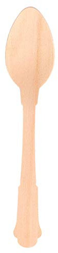 100 unité - Cuillères À Café 'Classic' 12 Cm Naturel Bois