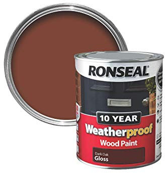 Ronseal 750ml Weatherproof 10 Year Exterior Wood Paint Gloss 750ml Dark Oak