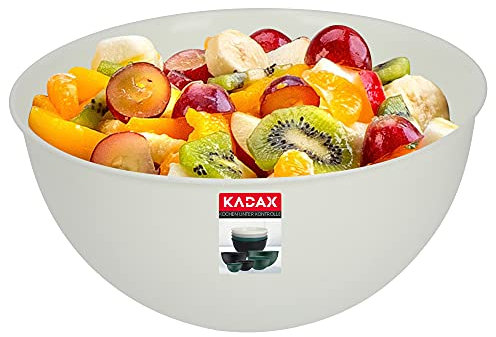 KADAX Cuenco de plástico, ensaladera, cuenco apilable, cuenco de plástico, cuenco de cocina, cuenco redondo para servir para cocina, ensalada, masa, apto para lavavajillas (3L, crema)