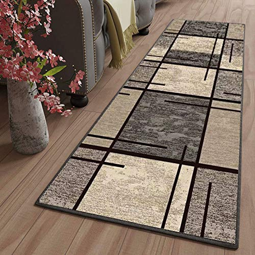 LYYK Tapis Couloir antiderapant Lavable Long Moderne Motifs Géométriques Tapis de Sol Cuisine pour Les Chambres Jeunes Adulte Fille Garcon ado, 40x100cm Color12