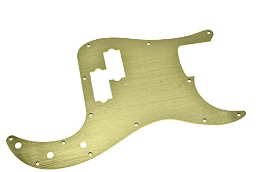 Dopro 13 Löcher Modern Style Metall Aluminium eloxiert Precision Bass P Bass Pickguard passend für American Fender P Bass Gold