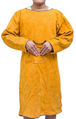 Delantal De Soldador Herramientas, Lona Encerada Multiusos Impermeable Resistente Al Aceite Delantal De Trabajo Con Bolsillos For Herramientas De Pintura Artesanía ( Color : Yellow , Size : XL )
