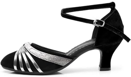 Chaussures de Danse Femme Bout Fermé Dessus Velours Latine Salsa Tango Prom