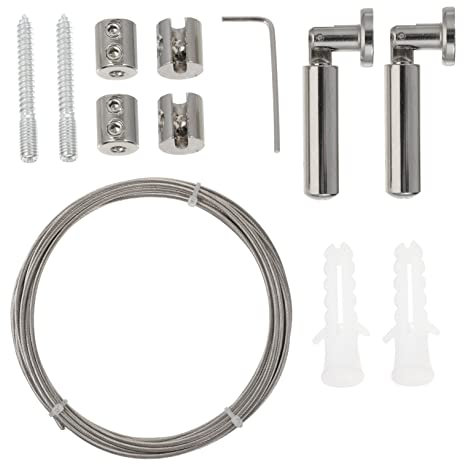 LIFKOME Edelstahl Vorhangdraht 5m Rostfrei Drahtseil Gardinenaufhängung Indoor Outdoor Wäscheseil Zum Trocknen Und Dekorieren Balkon Terrasse
