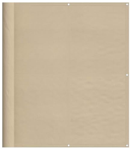 vidaXL Balkon Sichtschutz, Balkonbespannung mit Ösen Seil, Wasserfeste Balkonabdeckung, Balkonverkleidung für Balkon Terrasse, 120x700cm Beige 100% Polyester-Oxford