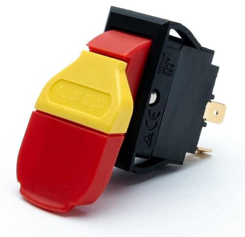 KEDU HY18 On-Off Locking Paddle Switch 0LWG 27A1 0LWC 0LVW for Sears Craftsman Series 137 Table Saw Jointer & Drill Press 125V 4-Pin 2-Position On/Off DPST Paddle Switch Removable Safety Key