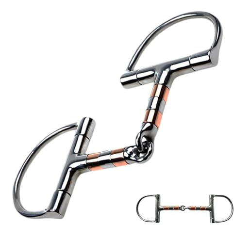 Edelstahl-Pferdegebiss, Kupfer-Rollen-Pferdegebiss, D-Ring-Trensengebiss, Einzelgelenk-Pferdegebiss, professionelles Ring-Trensengebiss, Kupfer-Rollenmundstück, D-Ring-Trense, Edelstahl-Trensengebiss,