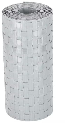 EffeDecor Fasce Oscuranti Stuoia Frangivista in Polietilene Rattan H19 cm Rete Rotolo Per Recinzioni,Cancelli,Ringhiere,Balconi o Giardino con 2 Clips Fissaggio Inclusi (Bianco)