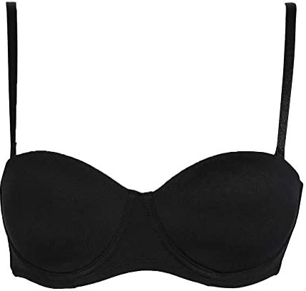 Infiore Reggiseno Fascia con Ferretto, Microfibra Elasticizzata, Effetto Natural Plus, Cookies Estraibili, Doppie Spalline Art 2005 (IT, Taglia della Coppa & Taglia della Fascia, B, 1, Nero)