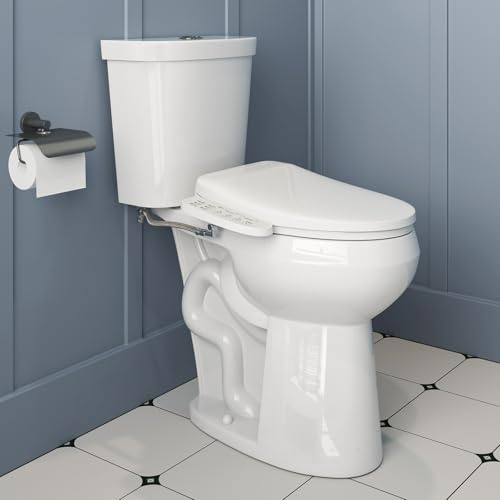 HOROW Two-Piece Elongated Tall Toilet with Smart Seat, 21 Inch ADA Height Toilet with Heated Seat, Powerful 1.1/1.6 GPF Dual Flush toilet, MAP 1000g, 12 Rough In High Bowl for Seniors, White