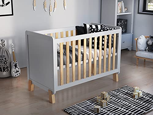 Love For Sleep Babybett Beistellbett 120x60cm Weiß-Kiefer Francis Kinderbett Baby Bett Holz - Kinderbett Babybett, Mitwachsend Gitterbett Baby Bed